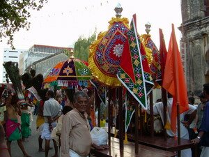 Flag bearer for Thaipusam Penang