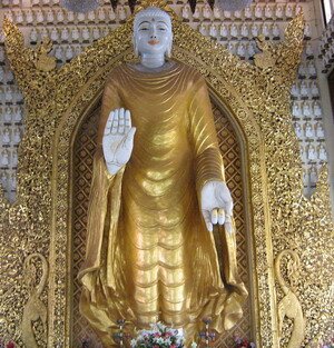 Buddha standing in Sima Hall Penang