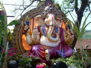 Lord Ganesha chariot kavadi pulled inthaipusam Penang