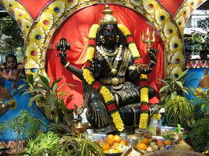 Goddess Kaliammah being worshipped in thaipusam penang