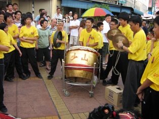 second set of drummers during chap goh meh in penang