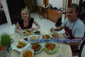 Nathan and Audrey eating at Penang Homecooks