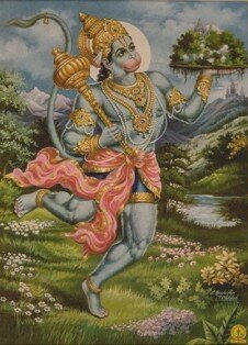 Hanuman carrying the Universe