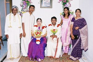 Groom family in Malaysian Indian Engagement