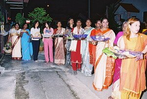 The groom's entourage of fifteen ladies