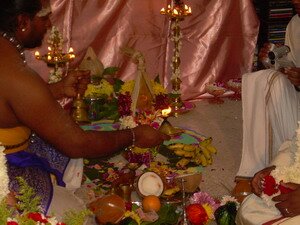 Priest chanting mantras in Malaysian Indian Engagement