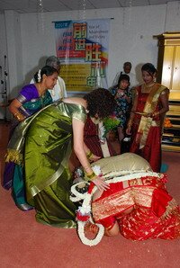 Blessing from the bride's mother in traditional Wedding