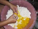 rice flour and eggs for Kuih Kapit