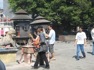 Two big Urns for joss paper in Goddess of Mercy Penang