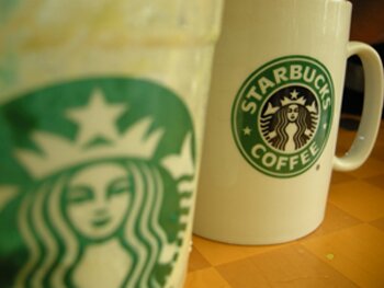 Enjoy a cup of Starbucks coffee