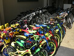 Colourful bikes for rent
