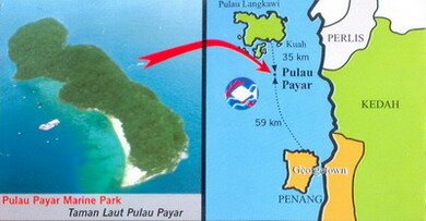 Map of Pulau Payar, Langkawi Malaysia