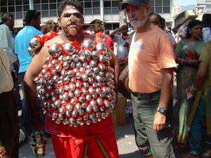 Peter with Sanjif in Thaipusam Penang