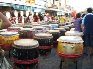 Chinese drums in Khoo Kongsi Penang