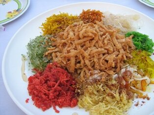 Yee Sang, a dish popular on seventh day of Chinese New Year