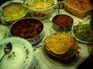 A south indian main meal course set dishes in Penang