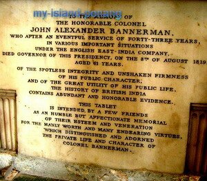 Memorial Tablet of J A Bannerman in Penang