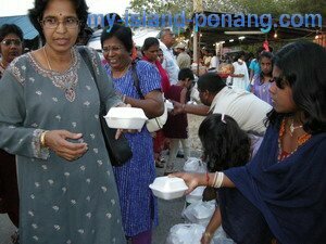 Free Food from well wishes in Floating Chariot Procession Penang